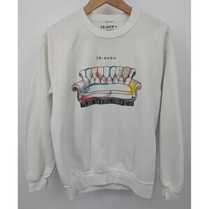 Friends TV Series Sweatshirt Size S White Crewneck Couch Graphic Cotton Small 90